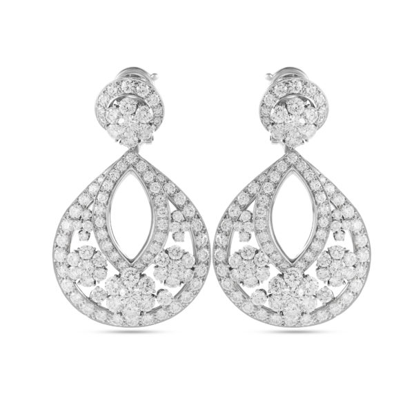 Van Cleef & Arpels Platinum Diamond Snowflake Earrings
