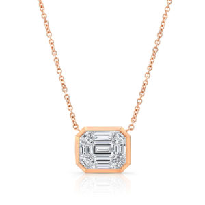Rahaminov 18K Rose Gold Diamond Invisible Necklace