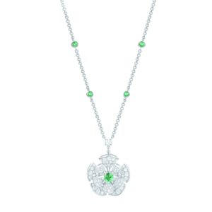 Bvlgari 18K White Gold Emerald Diva's Dream Necklace