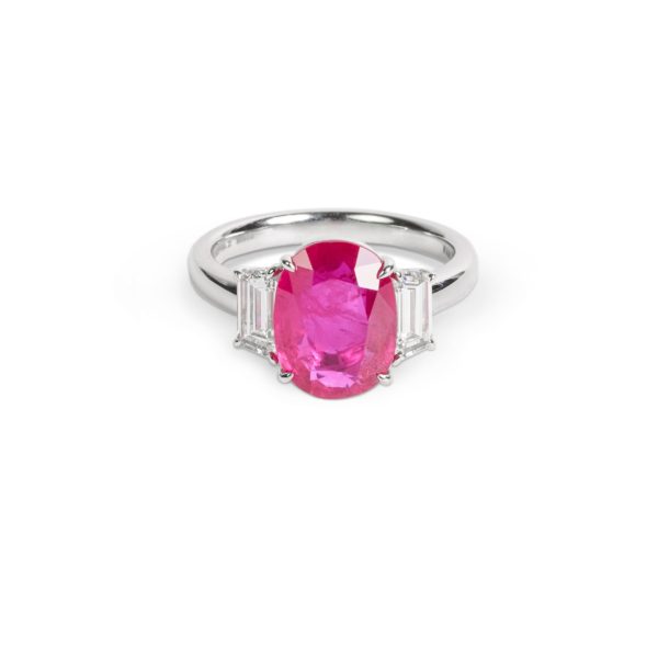 Yamron Collection Platinum Ruby and Diamond Ring