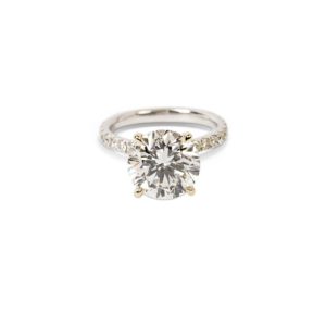 Yamron Collection 18k White Gold Round Diamond Ring