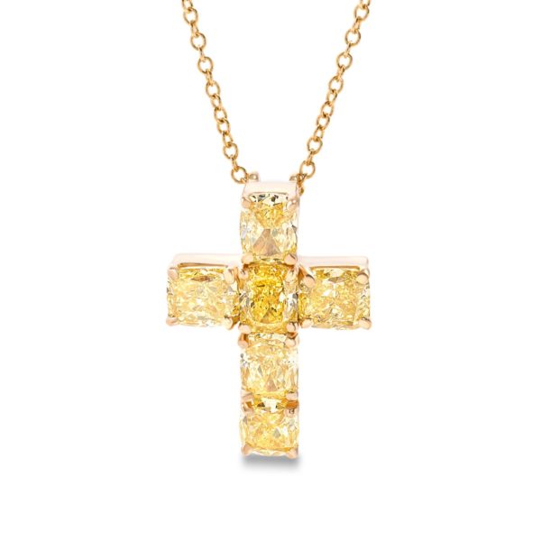 Yamron Collection 18K Yellow Gold Diamond Cross Pendant