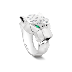 Cartier 18K White Gold Panther Head Ring