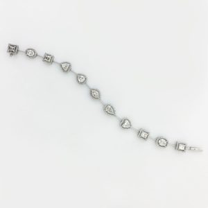Yamron Collection 18k White Gold Diamond Halo Bracelet