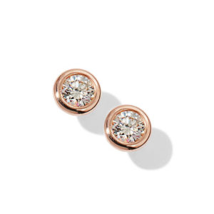 Roberto Coin 18k Rose Diamond Bezel Stud Earrings