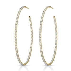 Roberto Coin 18K Yellow Gold Diamond In & Out Hoops