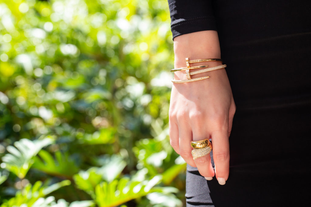 Rose gold Nail design bracelet  Colorful World Of Gems