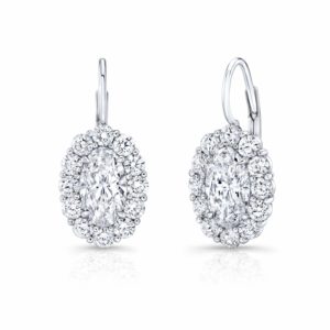 Rahaminov 18K White Gold Diamond Cluster Earrings