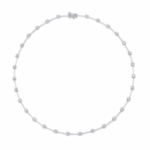 Rahaminov 18k White Gold Diamond Bar Necklace