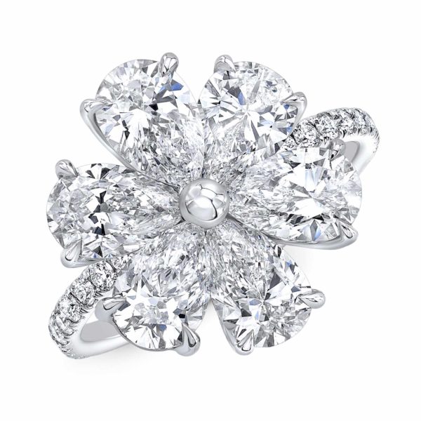 Rahaminov 18k White Gold Diamond Flower Ring
