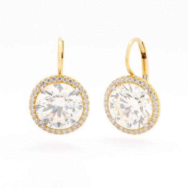 Rahaminov 18K Yellow Gold Diamond Halo Earrings