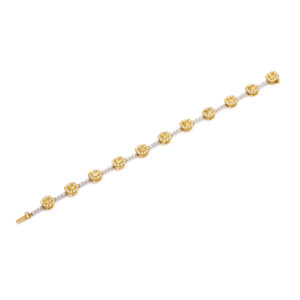 Yamron Collection 18K Yellow Gold Diamond Cluster Bracelet