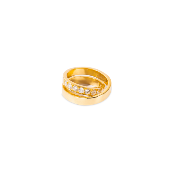 Cartier 18K Yellow Gold Diamond Spiral Ring