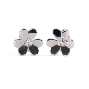 Van Cleef & Arpels 18K White Gold Frivolle Diamond Earrings
