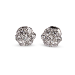 Van Cleef & Arpels 18K White Gold Fleurette Diamond Earrings