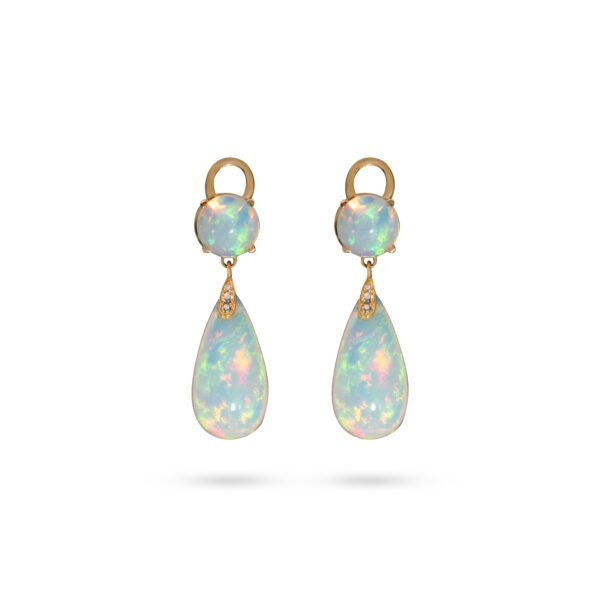 Goshwara 18K Yellow Gold Diamond Opal Drop Earrings