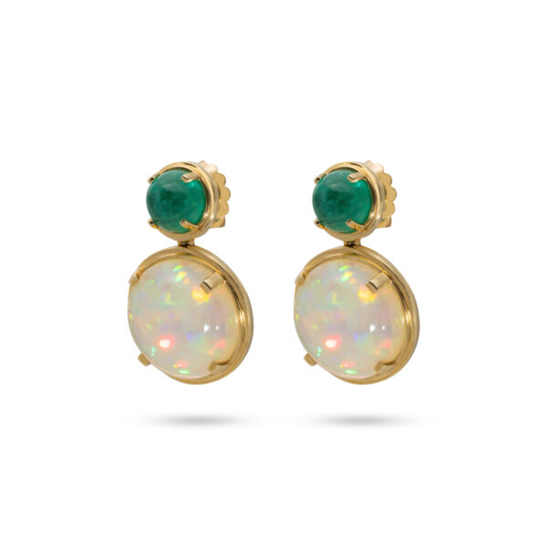 Goshwara 18K Yellow Gold Emerald Opal Drop Earrings