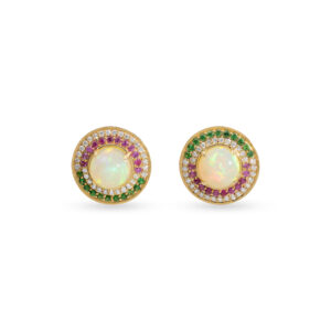 Goshwara 18K Yellow Gold Diamond Color Stone Earrings
