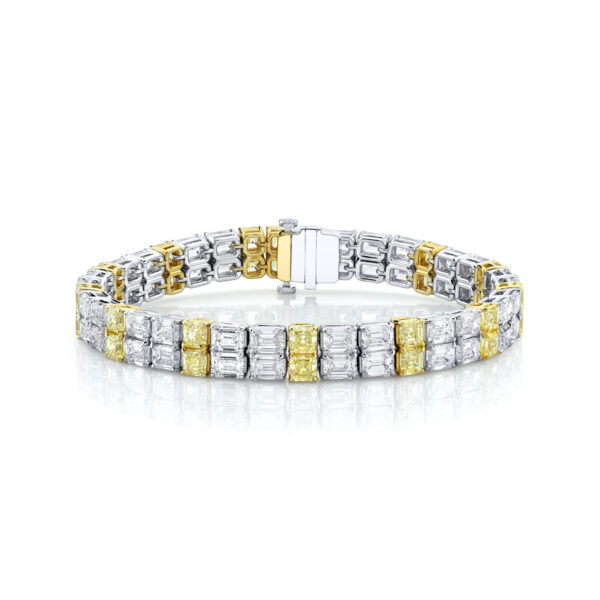 Joshua J Platinum 18K Yellow Gold Fancy Yellow Diamond Bracelet