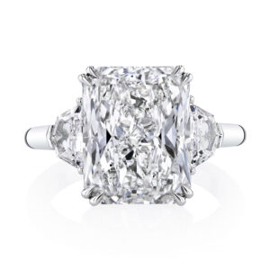 Joshua J Platinum Radiant Diamond 3 Stone Ring