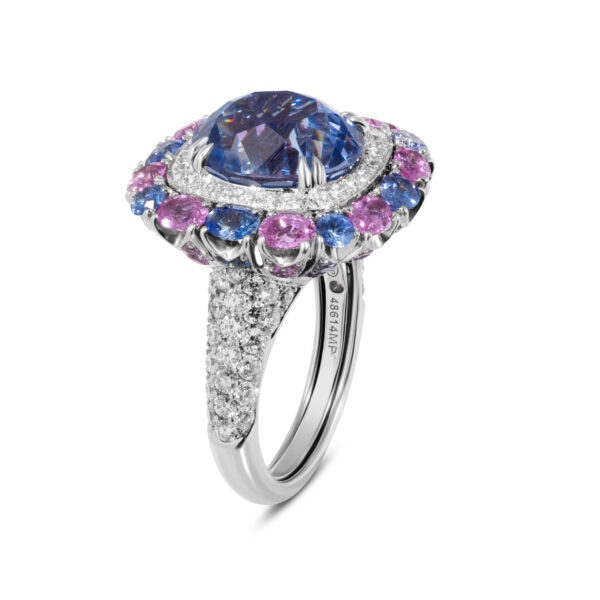 Robert Procop Platinum Diamond Violet Blue Sapphire Ring