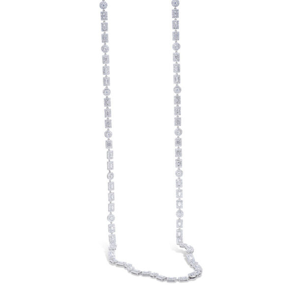 Yamron Collection 18K White Gold Diamond Cluster Necklace