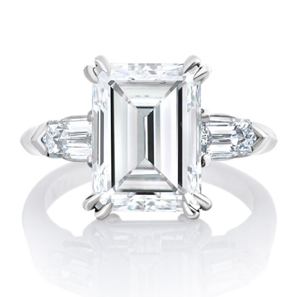 Yamron Collection Platinum Emerald Cut Diamond Ring