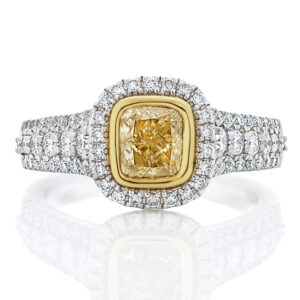Gregg Ruth Platinum Diamond Yellow Diamond Ring