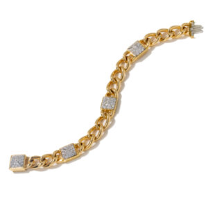 Seaman Schepps 18K Yellow Gold Pave Diamond Bracelet