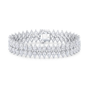 Rahaminov 18K White Gold Diamond Wide Bracelet