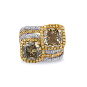 Yamron Collection 18K Titanium Diamond Fancy Color Ring