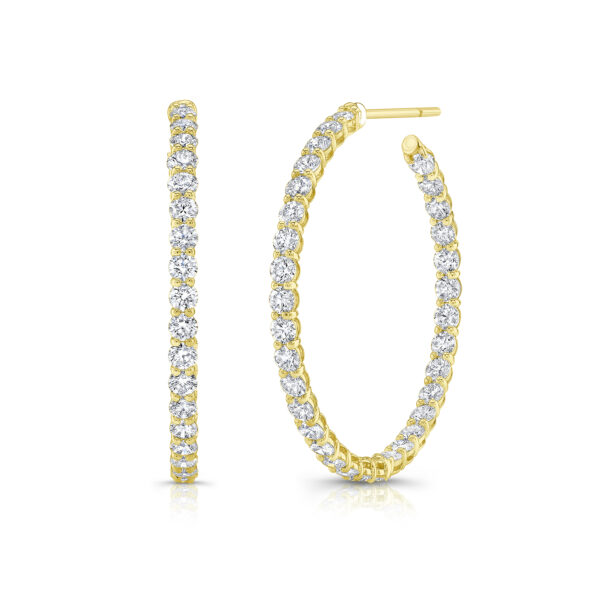 Rahaminov 18K Yellow Gold Diamond In & Out Hoops
