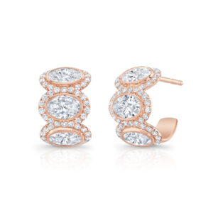 Rahaminov 18K Rose Gold Diamond Huggie Earrings