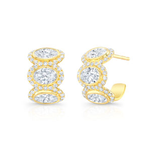 Rahaminov 18K Yellow Gold Diamond Huggie Earrings