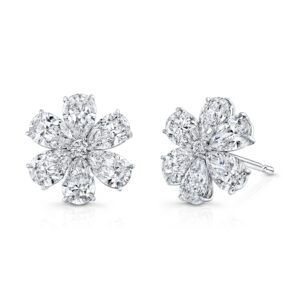 Rahaminov Diamond Flower Earrings 8.54Ct