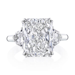 Yamron Collection Platinum Radiant Diamond 3 Stone Ring