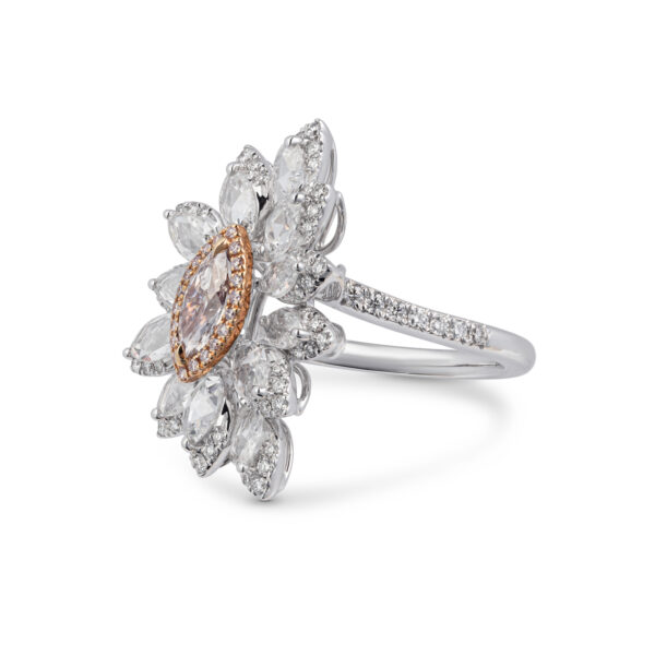 Yamron Collection 18K White/Rose Gold Diamond Ring