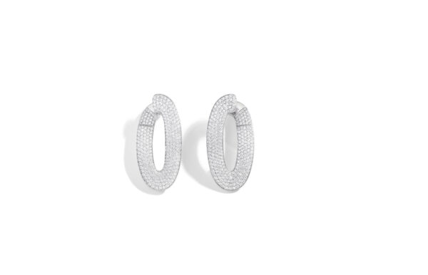 Vhernier 18K White Gold Diamond Paved Earrings