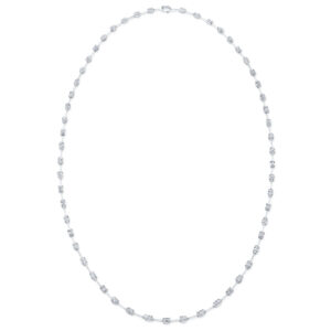 Rahaminov 18K White Gold Diamond Bar Necklace