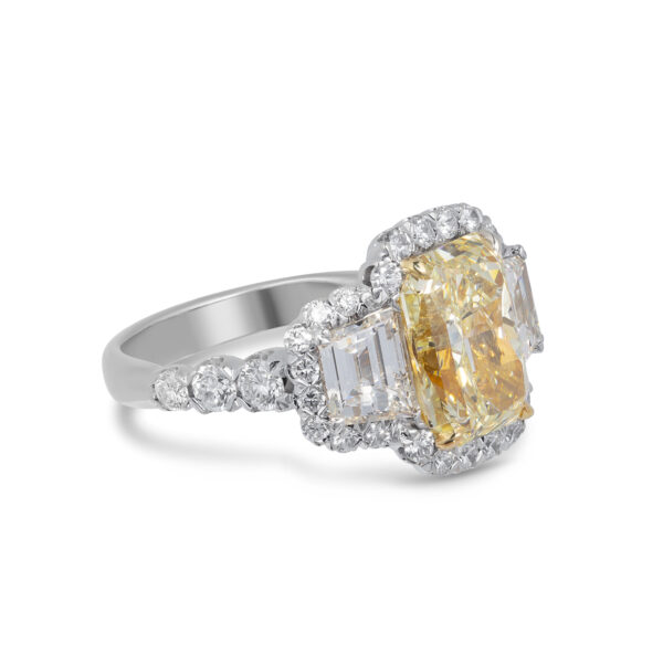 Yamron Collection Platinum 18K Yellow Gold Fancy Yellow Diamond Ring