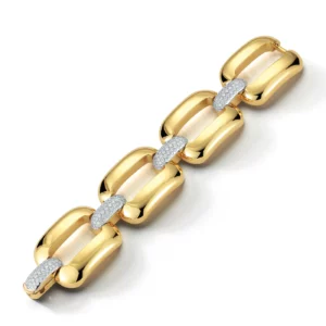 Seaman Schepps 18K Yellow Gold Diamond Link Bracelet