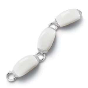 Seaman Schepps 18K White Gold Diamond White Ceramic Bracelet