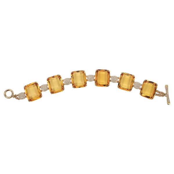Goshwara 18K Yellow Gold Diamond Citrine Bracelet