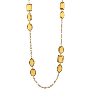 Goshwara 18K Yellow Gold Citrine Station Necklace
