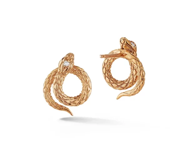 Parulina 18K Rose Gold Hanging On Snake Earrings
