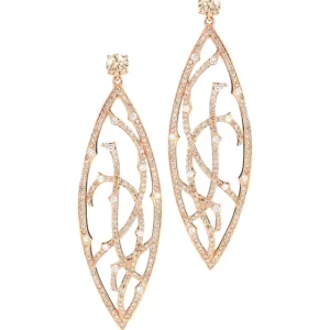 Parulina 18K Rose Gold Fantaisie Ivy Marquis Earrings